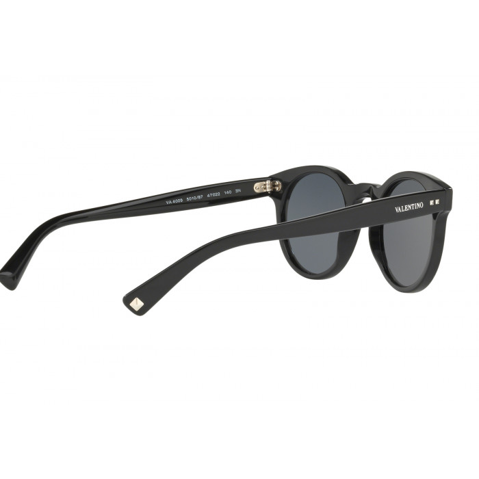 Valentino VA4009-5010/87 Black Round Grey Lens Women's Sunglasses